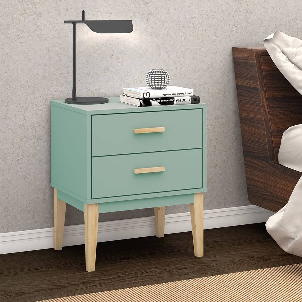 Mesa de Cabeceira 02 Gavetas LE 6007 Oliva